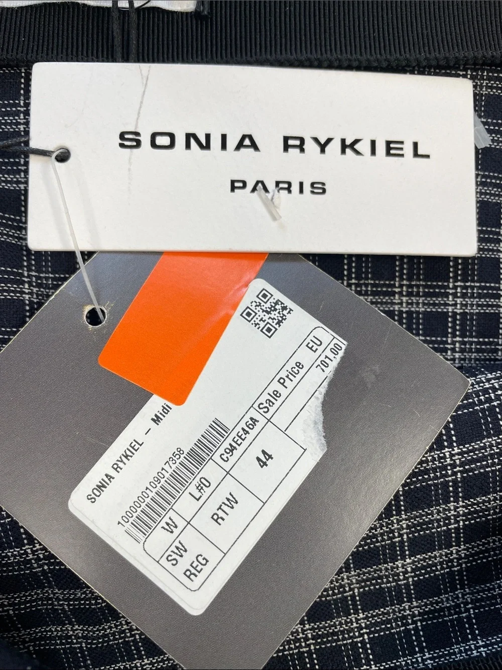 NWT Sonia Rykiel Check Plaid Mini Skirt with Flared Drop Waist Sz 44